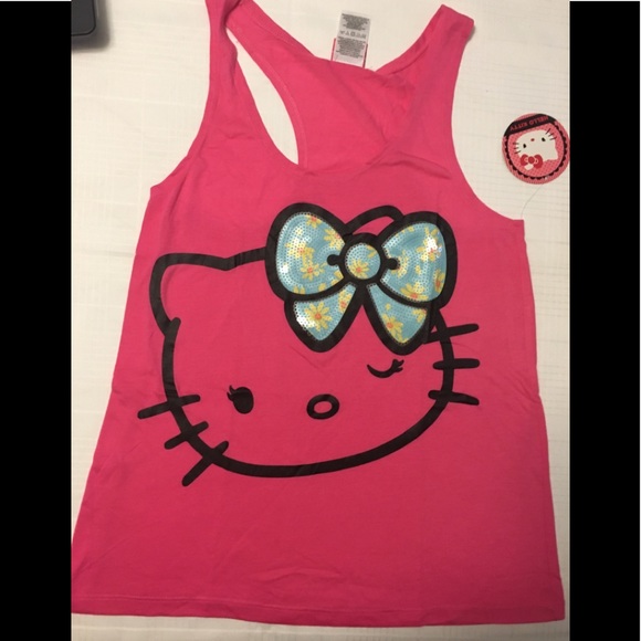 Hello Kitty Women Junior Racerback Tank M. New - Picture 1 of 3